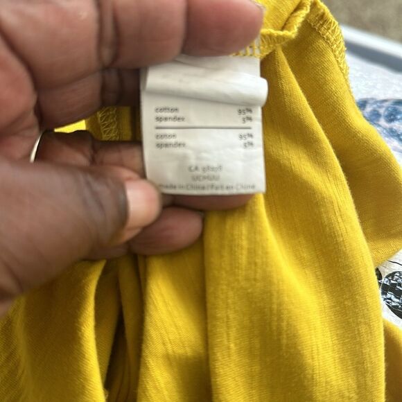 UCHUU Mustard Asymmetric Tee Shirt Dress 2=M - Picture 7 of 9